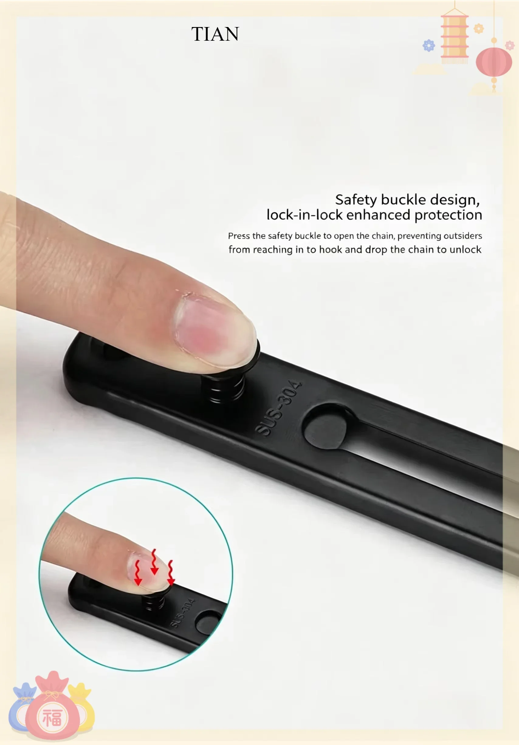 TIAN Kettingdeurvergrendeling, - Security Chain Door recensie en prijs